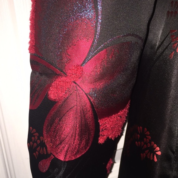 Les-Mantaux Burgundy & Black Swing Jacket Size Medium - Picture 2 of 15